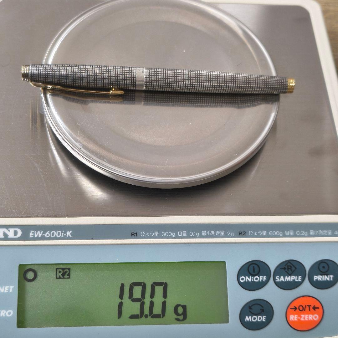 Parker ペン先14Kゴールド チェック柄 万年筆 スターリングシルバー