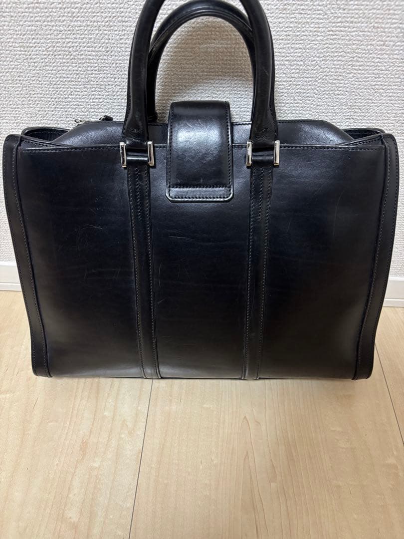 万双　ブライドル　シングル天ファスナー　黒　ブリーフケース　ビジネスバッグ