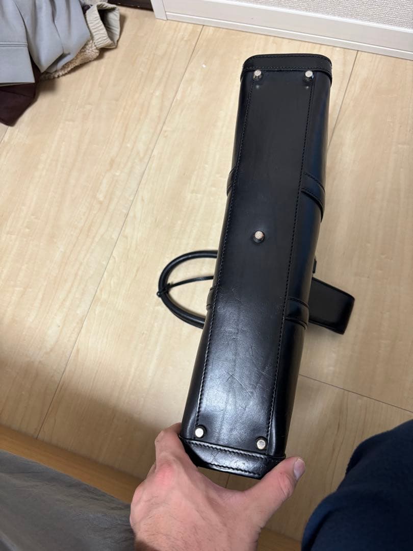 万双　ブライドル　シングル天ファスナー　黒　ブリーフケース　ビジネスバッグ