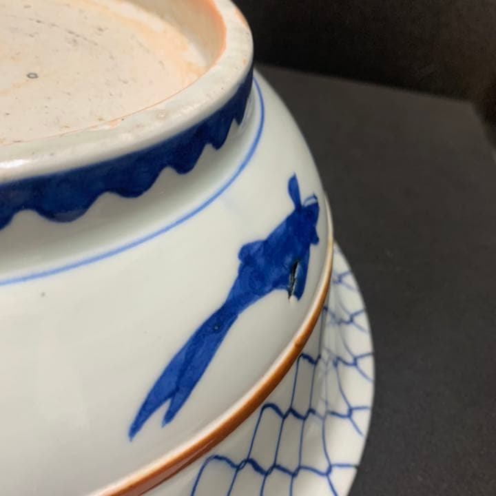 古伊万里網目文染付鉢 鯉 皿 古伊万里 大皿のYahoo!オークション(旧