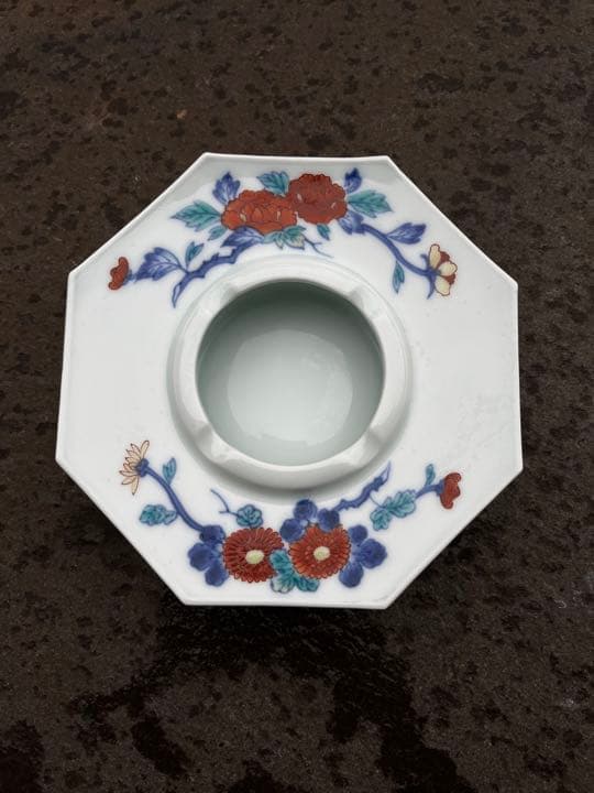 有田焼 灰皿 八角 お香置き 小物入れ 人間国宝 今泉今右衛門 色鍋島 錦