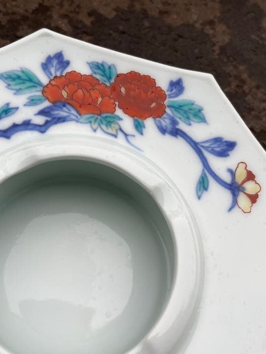 有田焼 灰皿 八角 お香置き 小物入れ 人間国宝 今泉今右衛門 色鍋島 錦