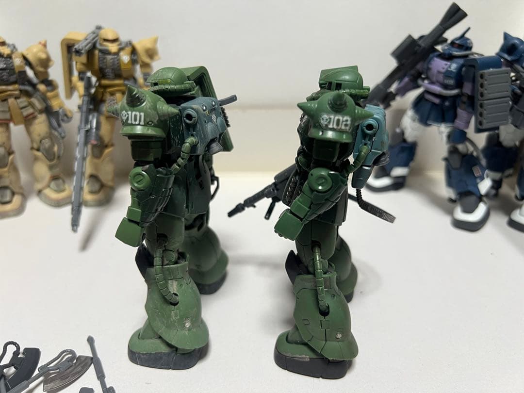 完成品 6体セットHG UCオリジンザクII /カスタム ウェザリング