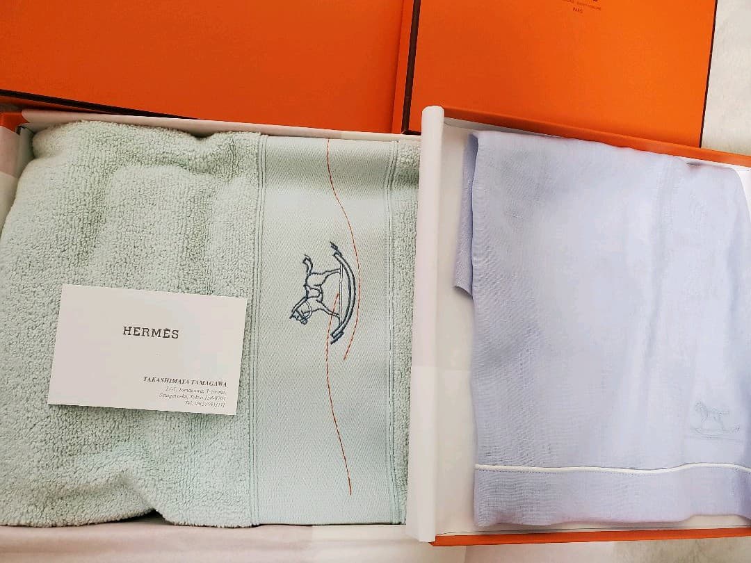 新品◼️HERMES エルメス ベビー タオル スタイ セット箱付 出産祝