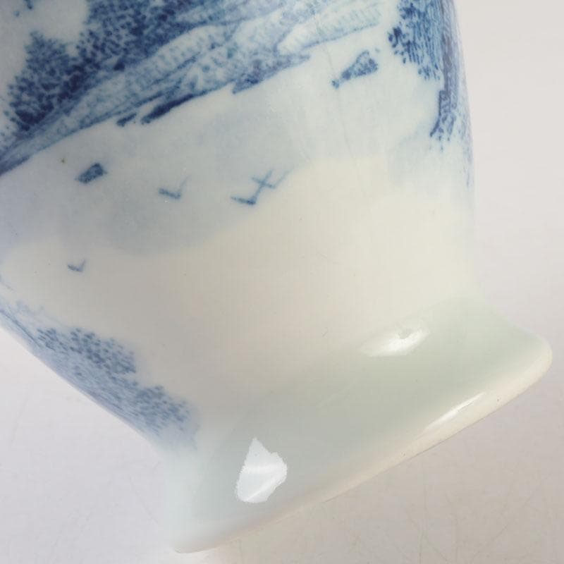 中国 景徳鎮製 青花 山水楼閣文瓶 花瓶 在銘 V 9576