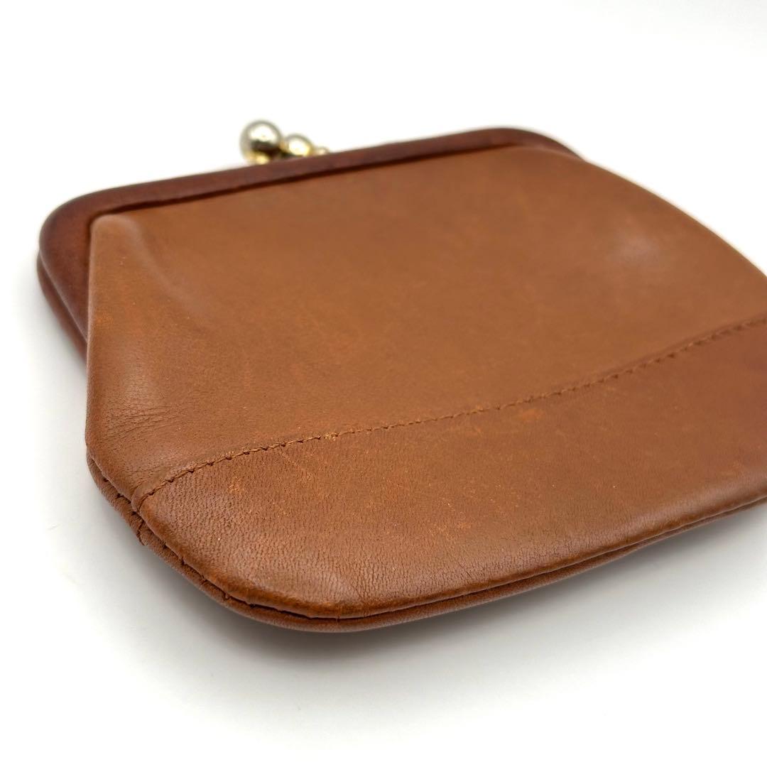 オールドコーチ ケース レザー がま口 ブラウン