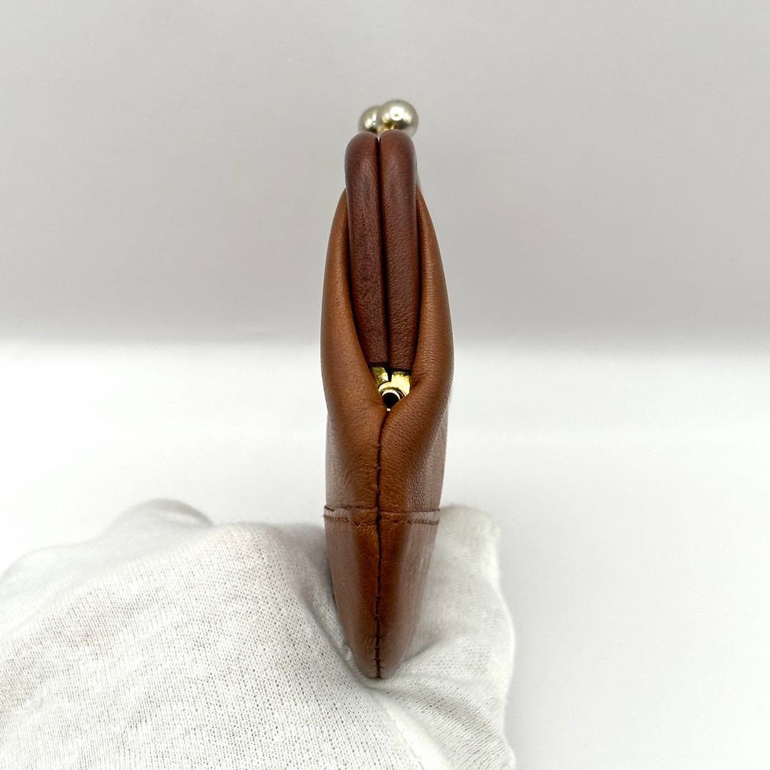 オールドコーチ ケース レザー がま口 ブラウン