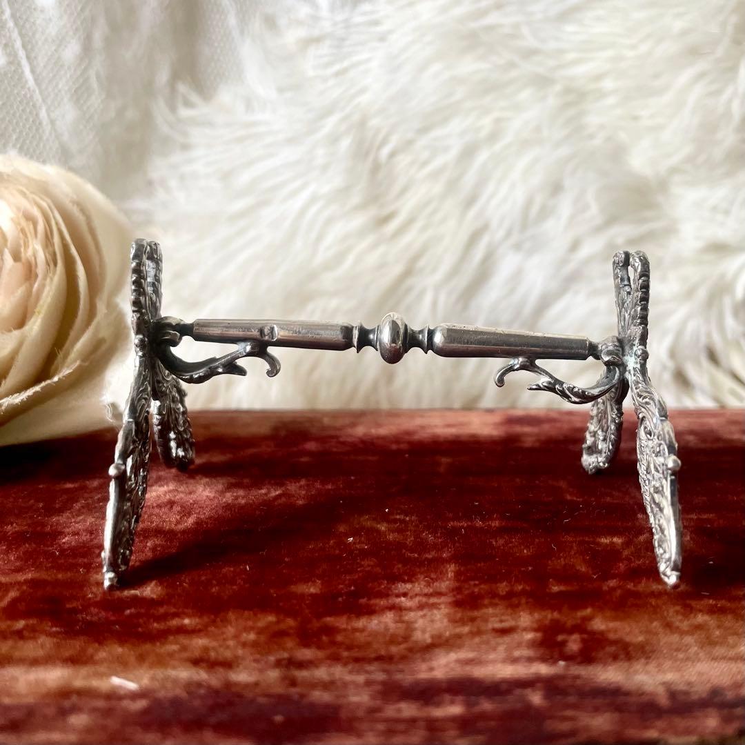 アンティーク 純銀製オイスターフォーク2本&ナイフレストピュイ