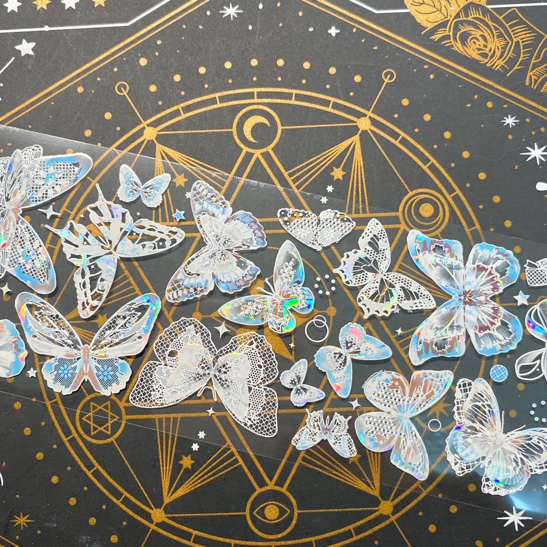 9276】海外 マステ 巻 貝殻光マスキングテープ 蝶々 装飾系