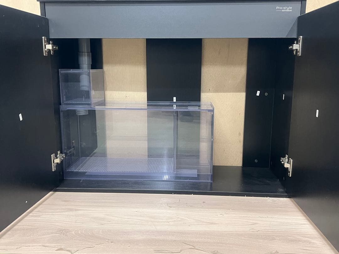 900×300×300㎜オールガラスオーバーフロー水槽セット ブラック/ブラック