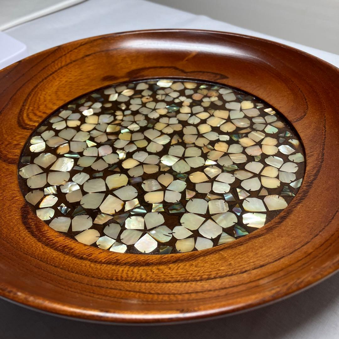 螺鈿　欅　小皿(小島　雄四郎)