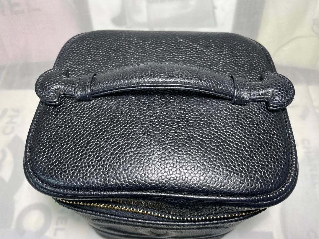 CHANEL　シャネル キャビアスキン ココマーク バニティ ヴァニティ　92