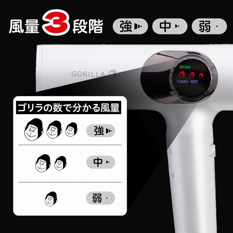最安値‼ ゴリラのひとふき ハイパワーゴリラドライヤー グレー