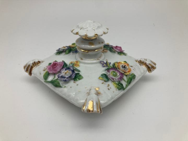 マイセン アンティーク 立体花造形 香水瓶 香水入れ