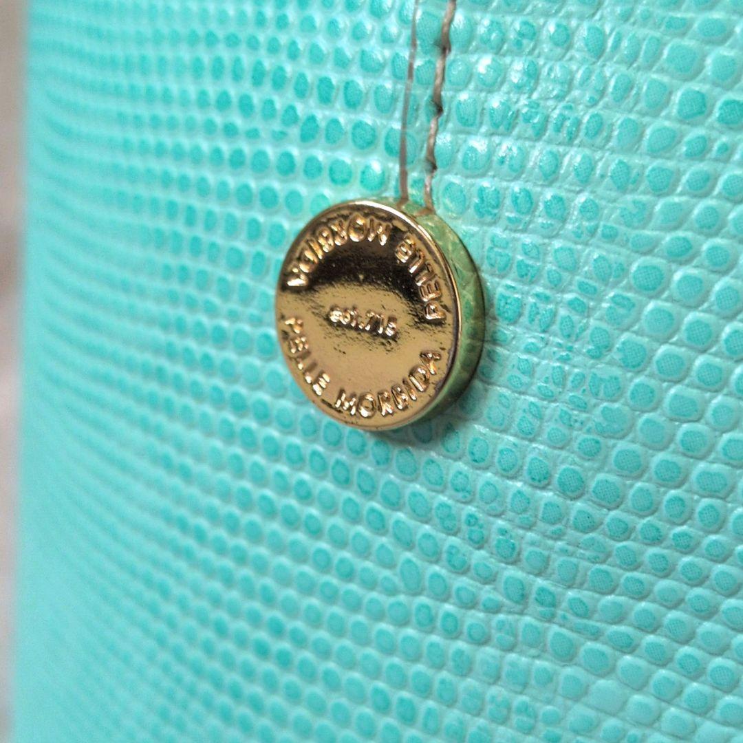 【極美品】PELLE MORBIDA ティファニーブルー 2wayリザード型押し