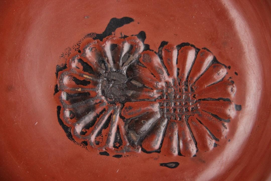 木製漆塗 根来 丸盆 煎茶盆 仏教美術 唐物 独酎盆 酒器盆 ED11-31