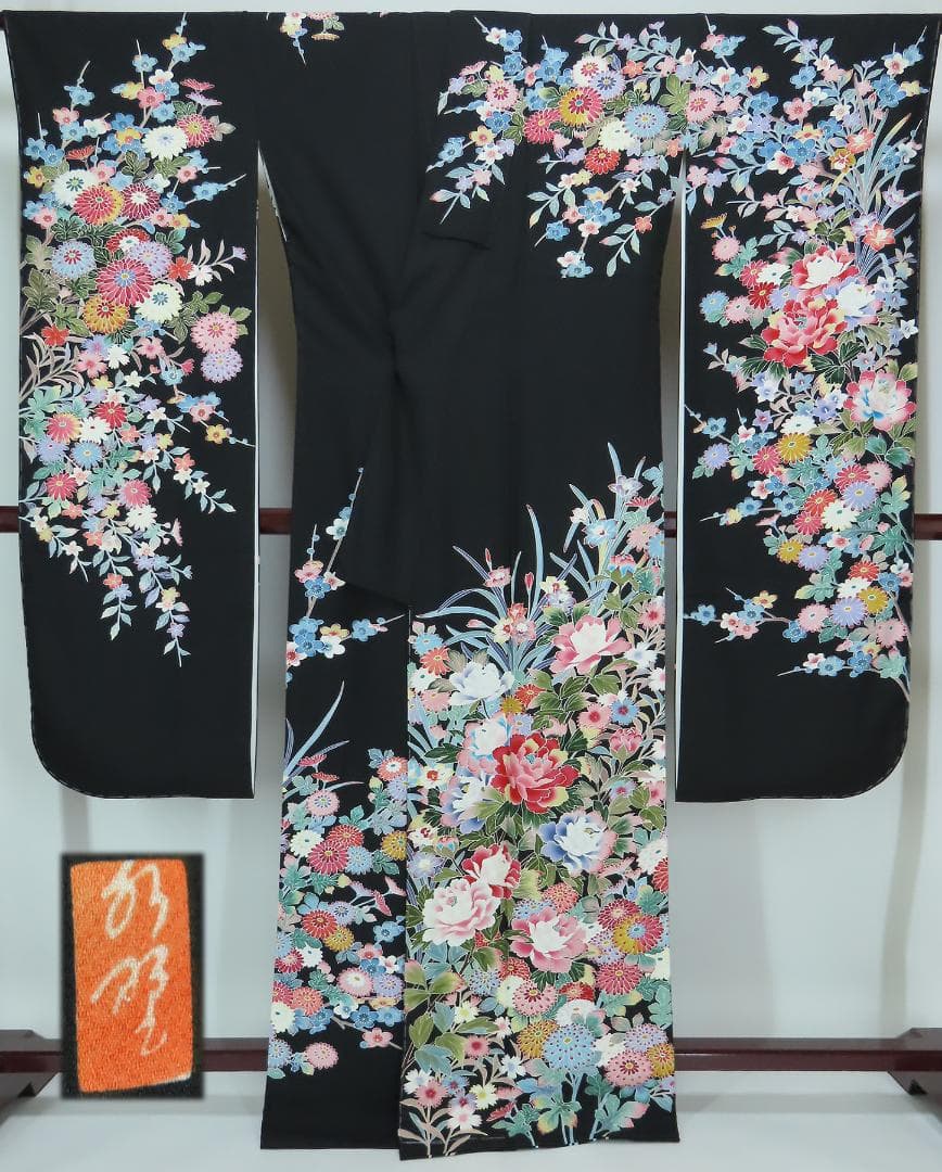 要事前確認 振袖 京加賀友禅 正絹 裄66cm 身丈162cm 3357rym