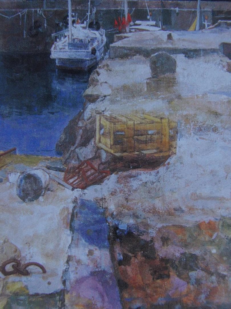 迫田嘉弘、【浜の譜】、希少な額装用画集より、新品額装付