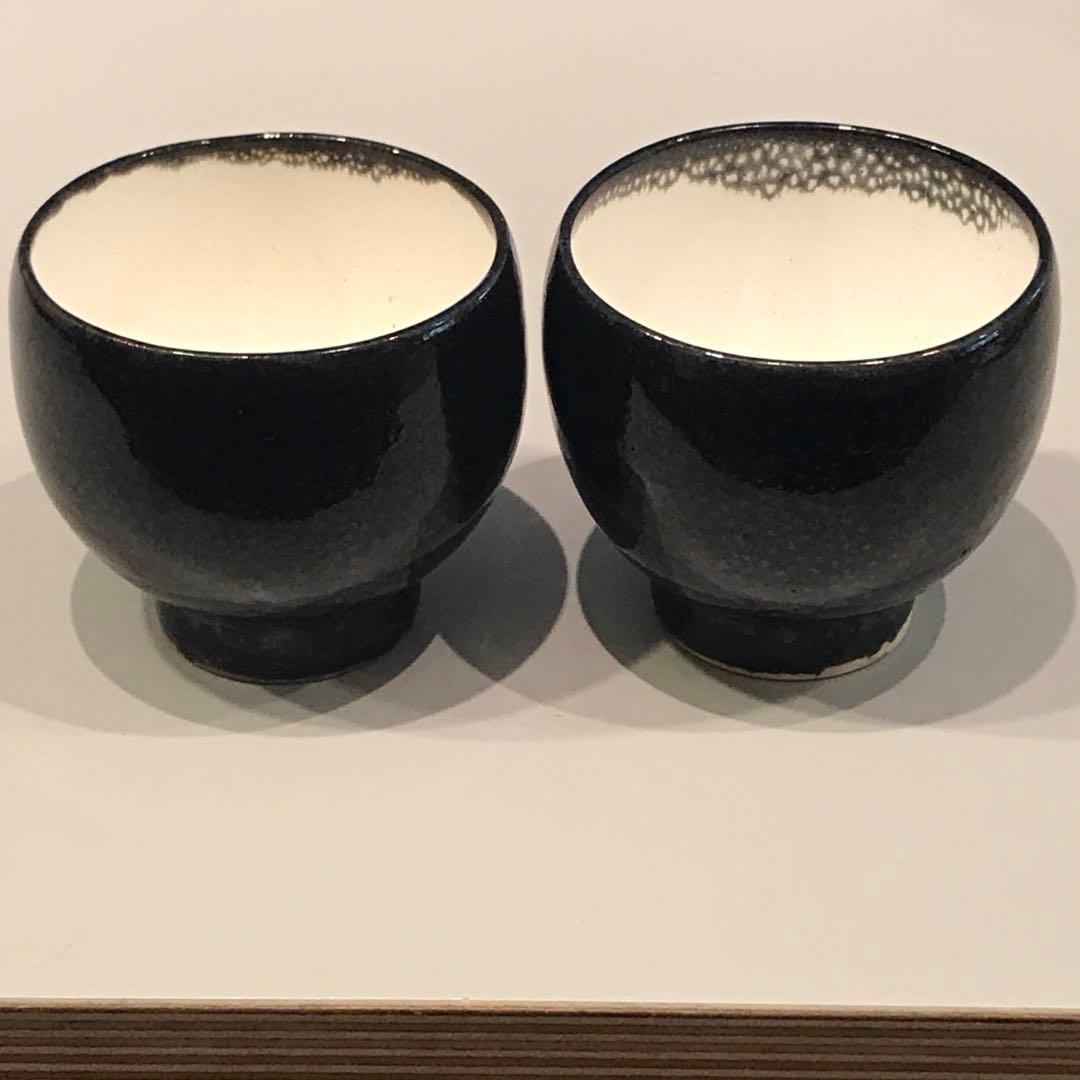 人間国宝 【清水卯一】 油滴釉 汲出碗 油滴天目 煎茶器 2