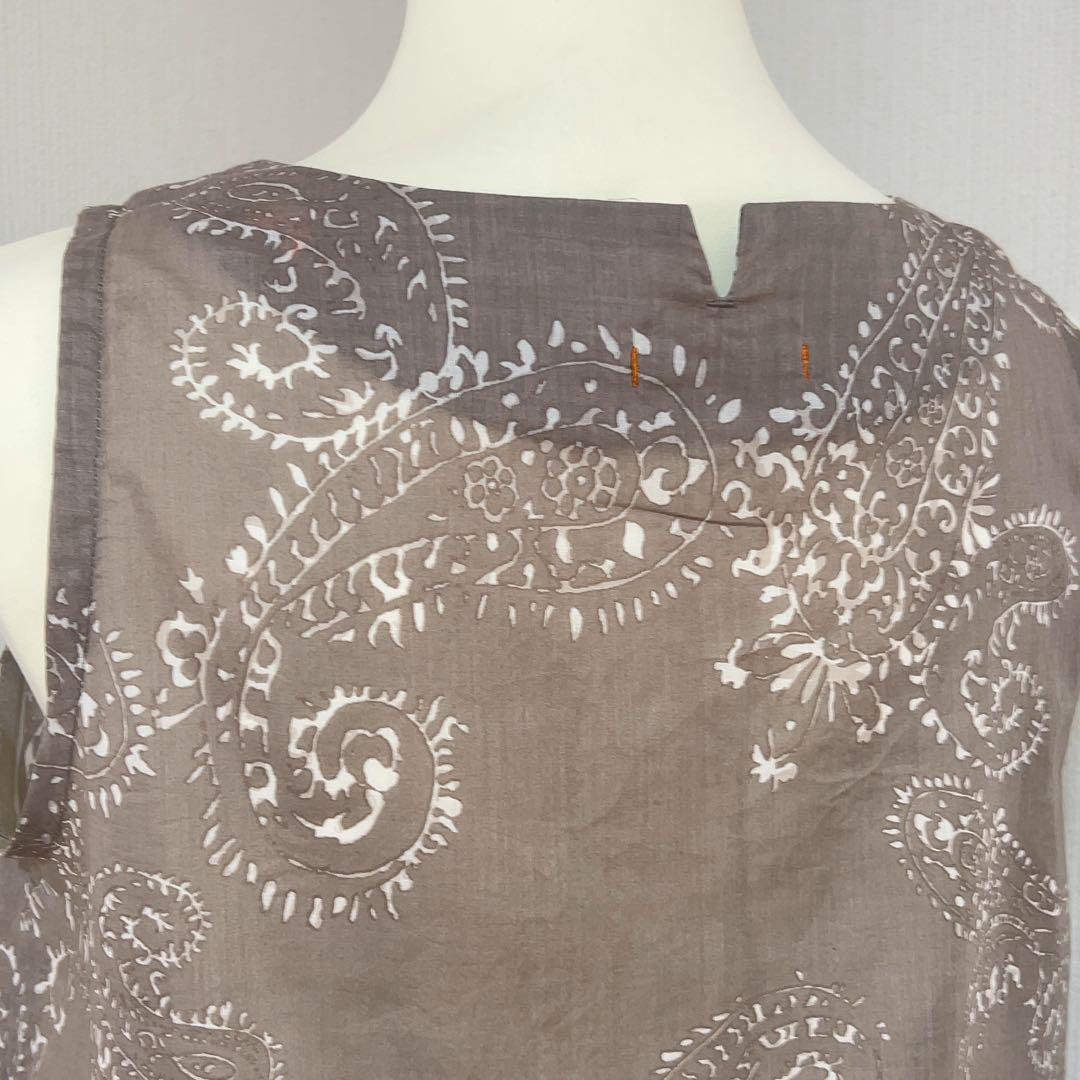 vm ヴーム　ノースリーブ　シャツ　ペイズリー柄