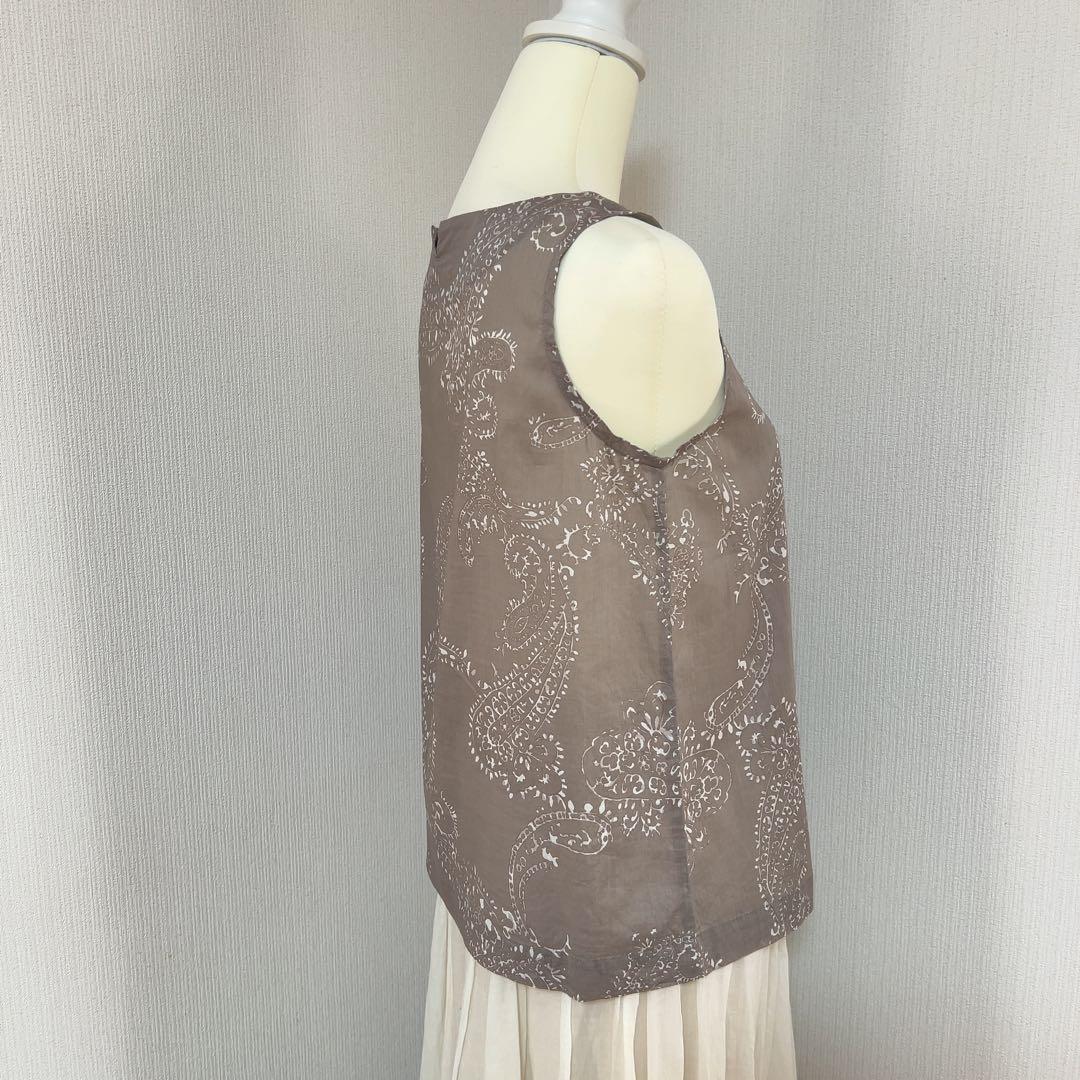 vm ヴーム　ノースリーブ　シャツ　ペイズリー柄