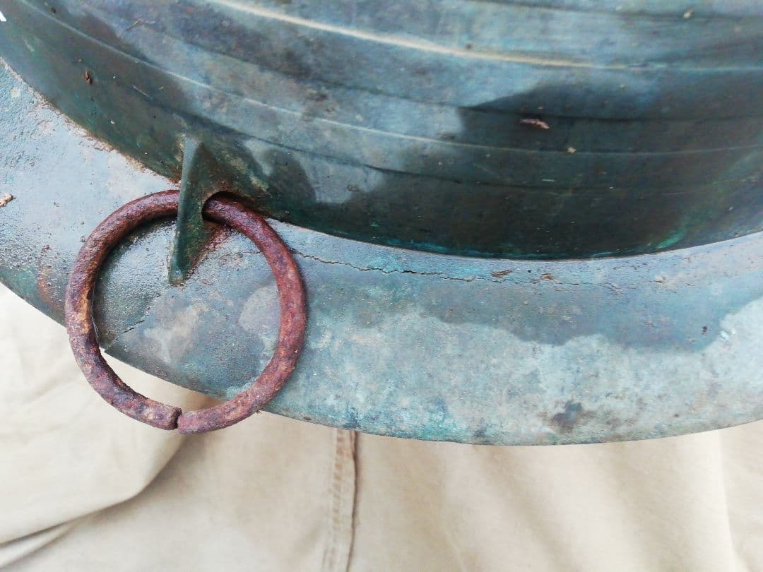 ♪昔の大型銅製 羽釜　13キロ