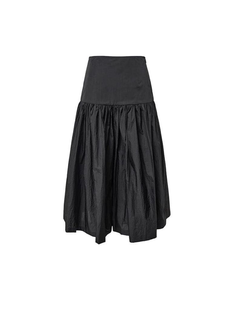 AMOMENTO ブラック フレアスカートパンツ ガウチョパンツ 25SS