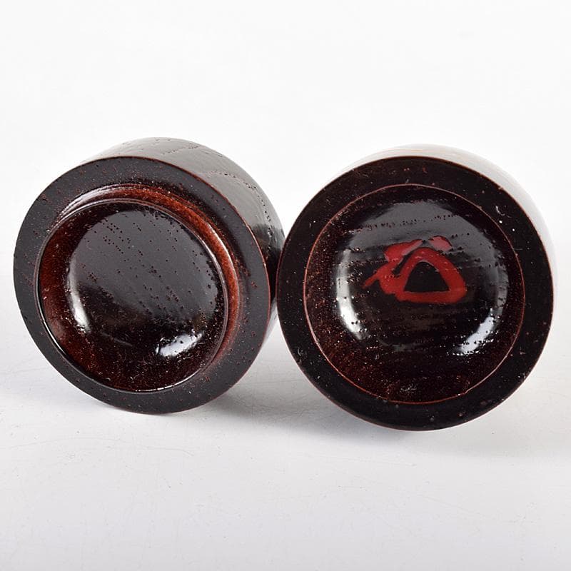 茶道具　光雲造　黒漆　金蒔絵鶴文　砧香合　紫野松長剛山極め箱　M　R5031