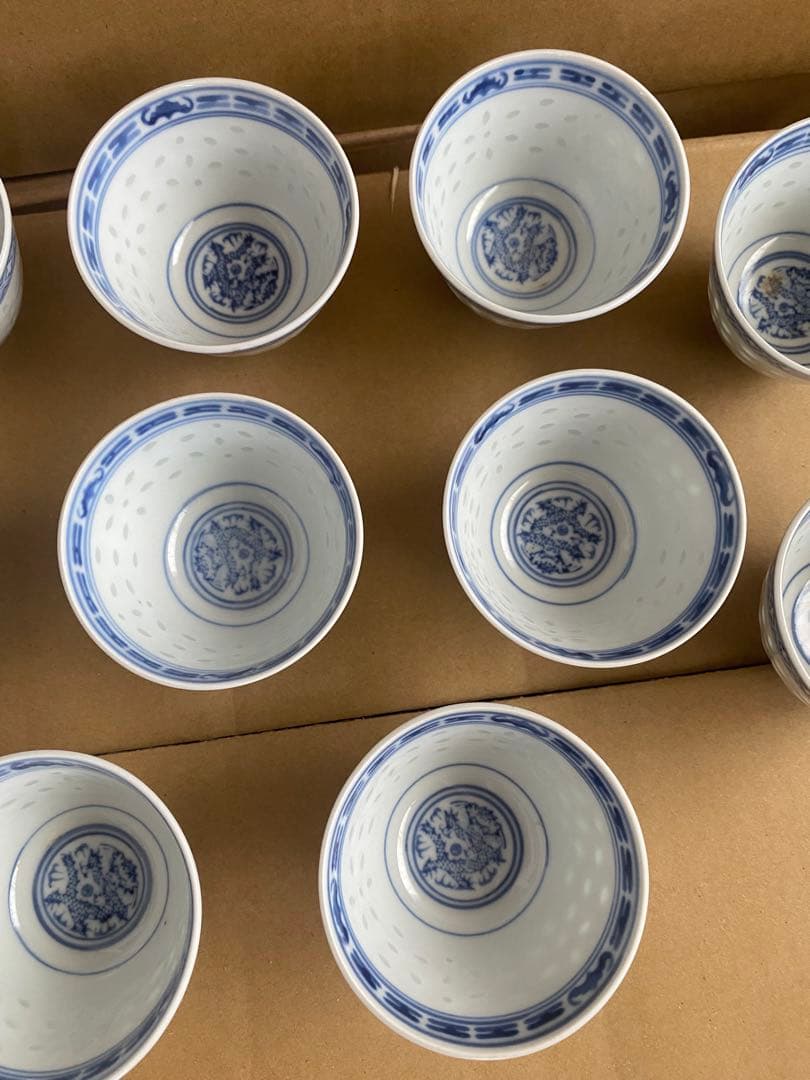 玩玉 煎茶 染付 蛍 唐物 煎茶碗 湯呑