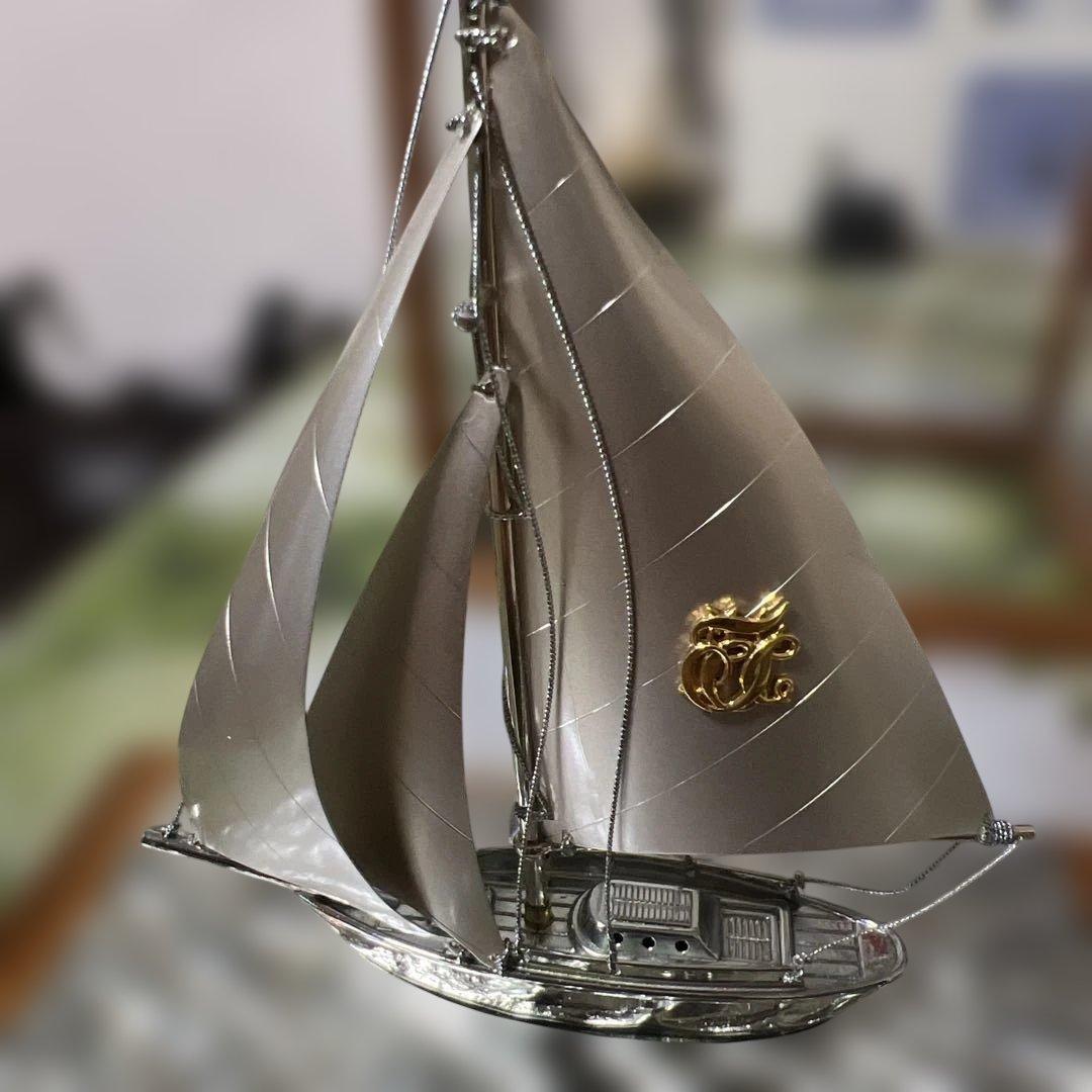 銀製　ヨット置物　シルバー