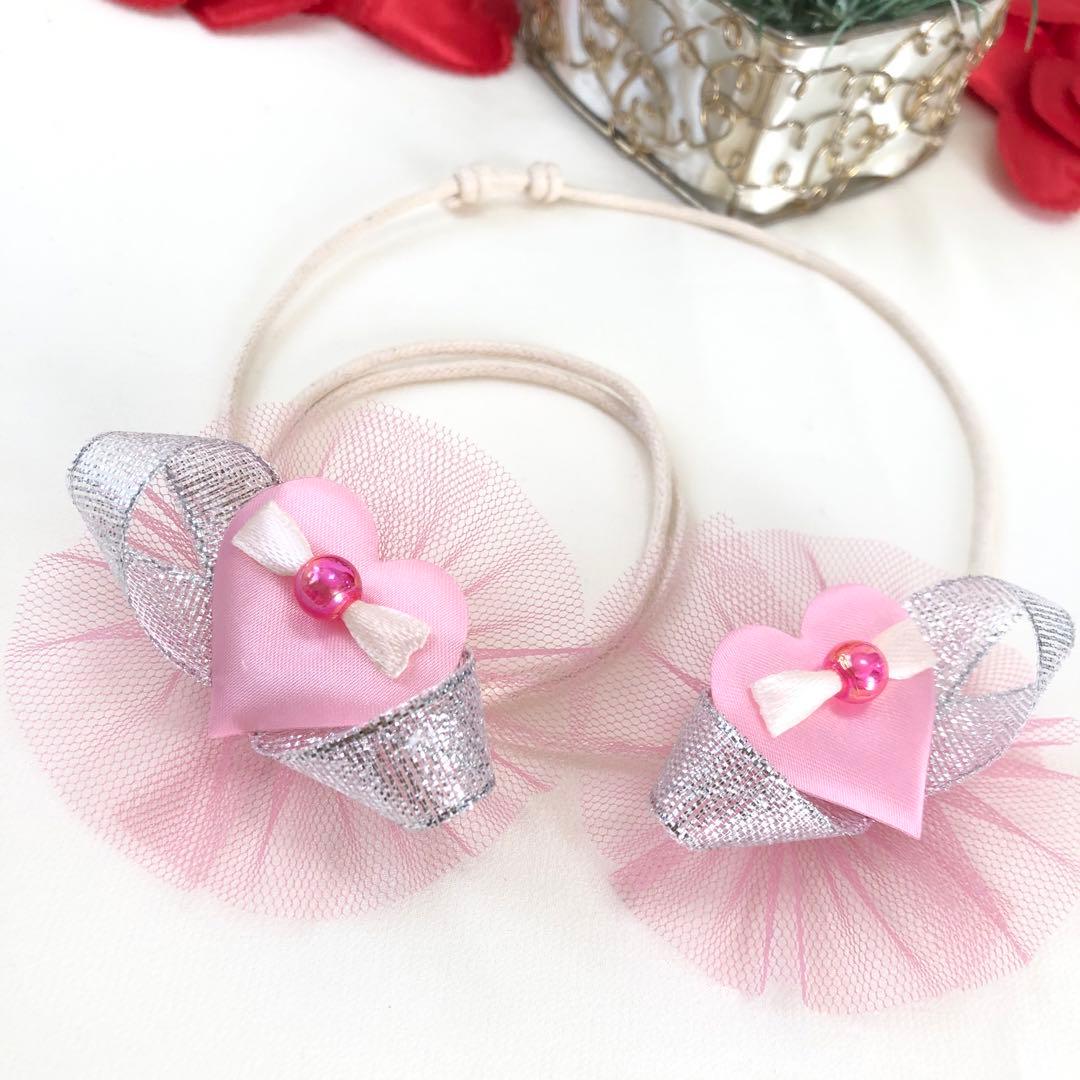 ⭐️即日発送❤️バレンタインハートチュールリボン❤️【20本