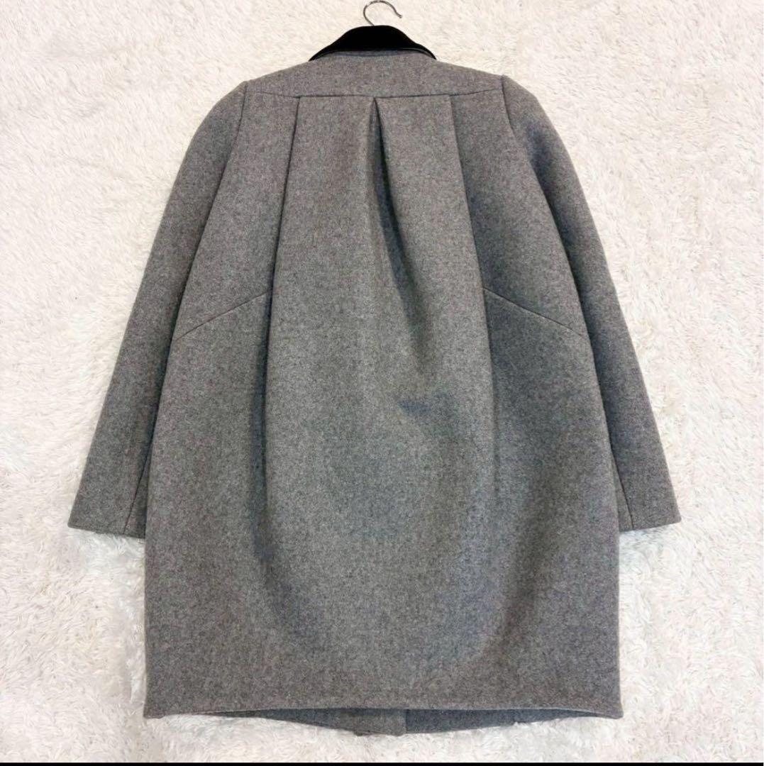 エンフォルド 圧縮メルトンチェスターコート ダブルブレスト ロング