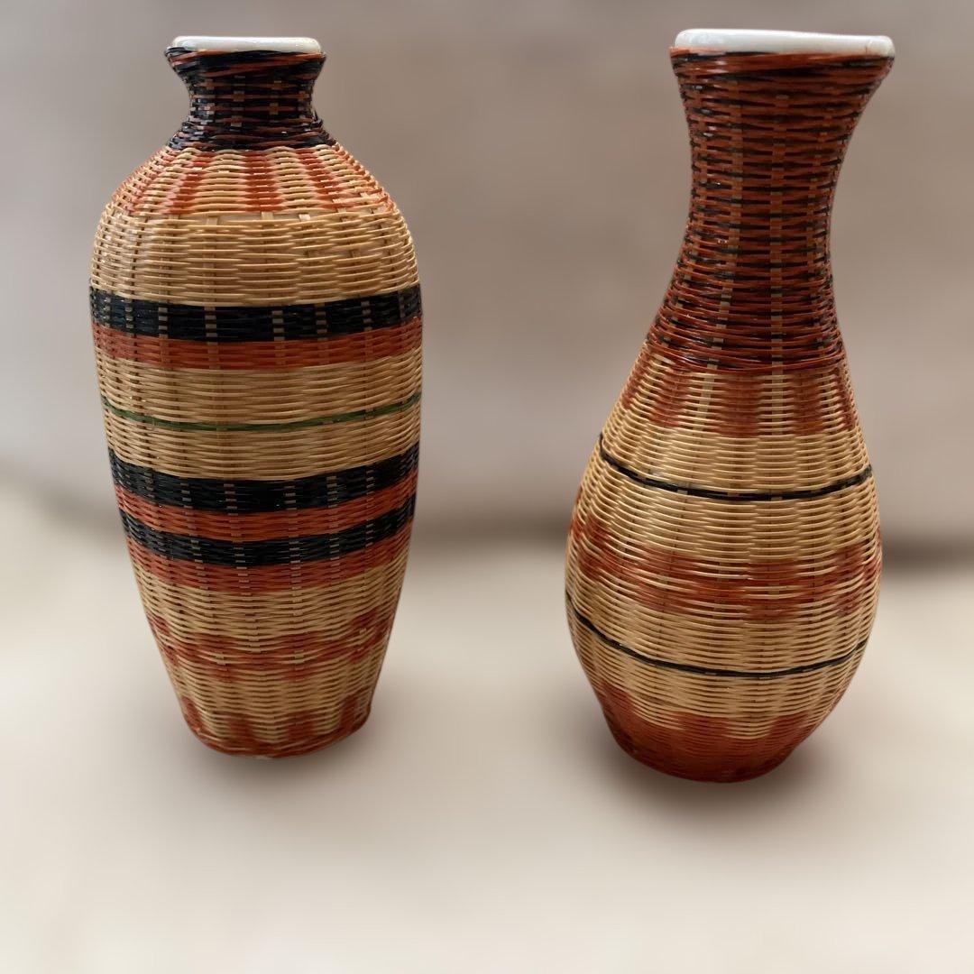 竹製花瓶2個セット ミニチュア レトロ - メルカリ
