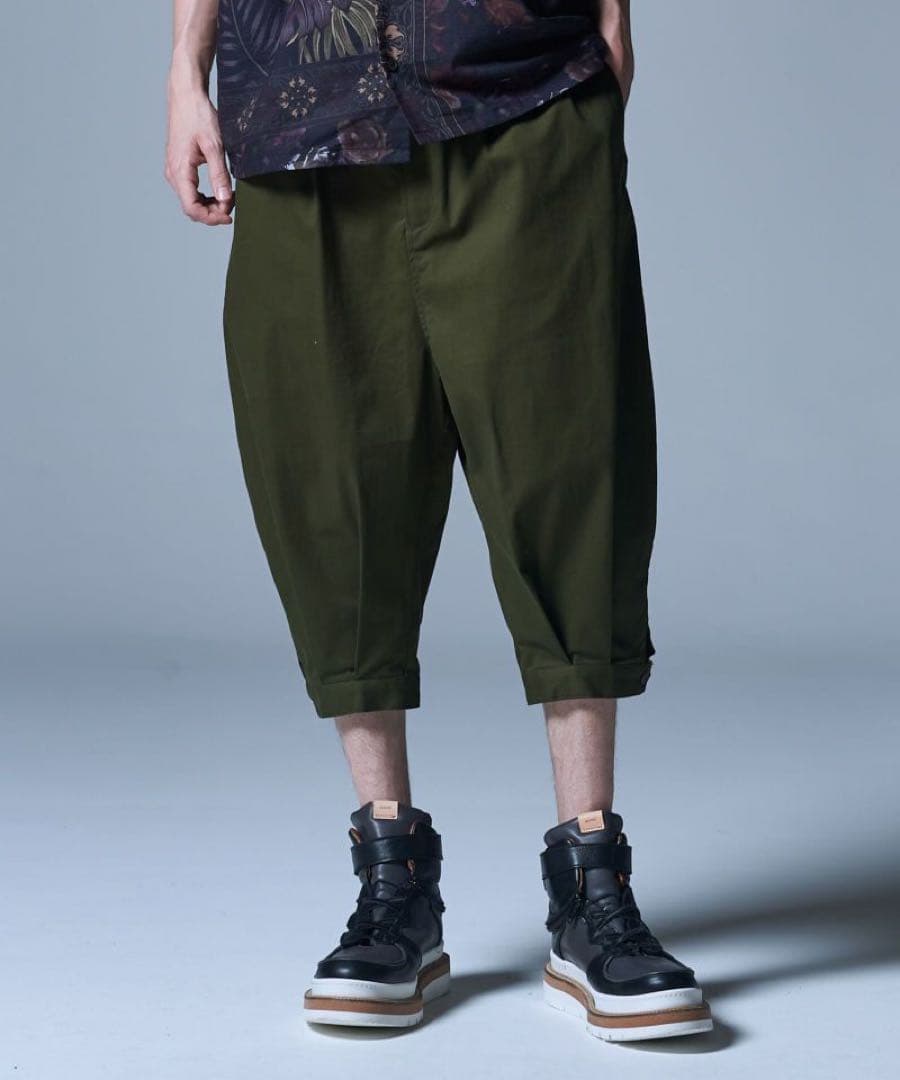 glamb Cropped Work Pants クロップドワークパンツ カーキ