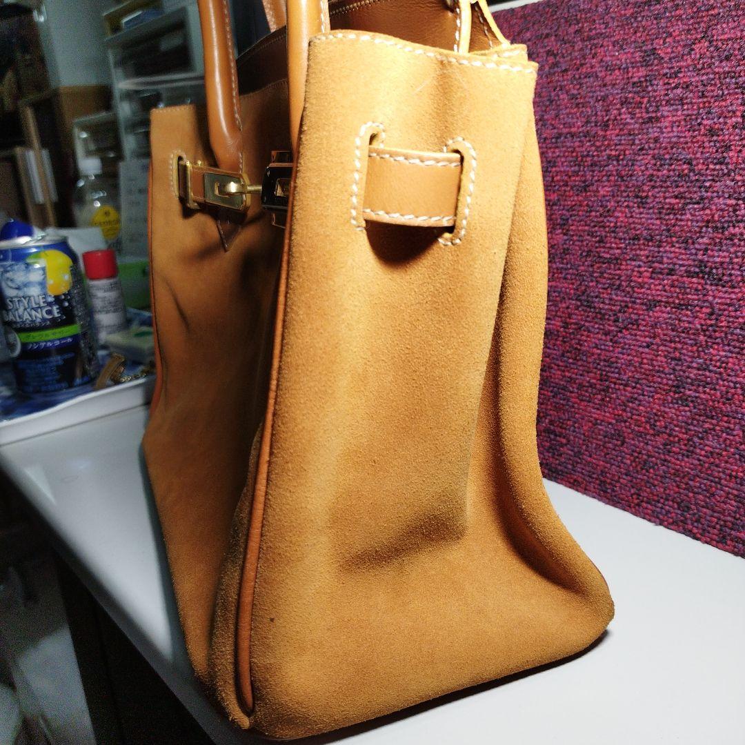 激レア　HIGH-CLASS キャメル スエード バッグ　現状販売　横幅30cm