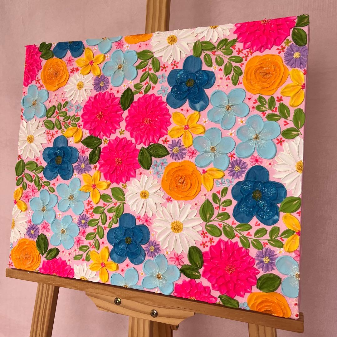 絵画 フラワー フラワーインテリア ボタニカル 花の絵 花柄 花 立体絵