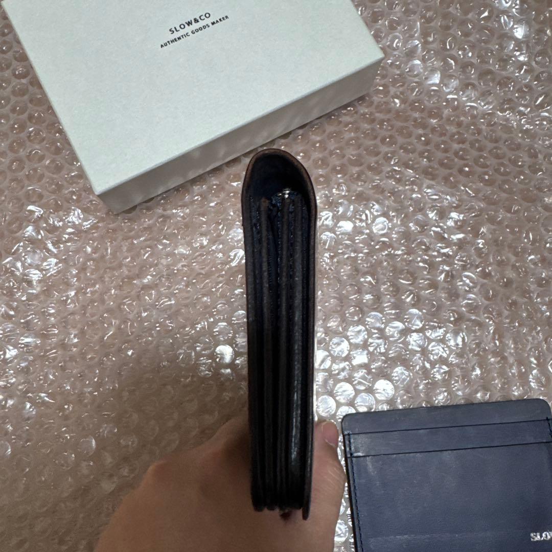 マ*ス様 SLOW&CO cordovan short wallet ネイビー