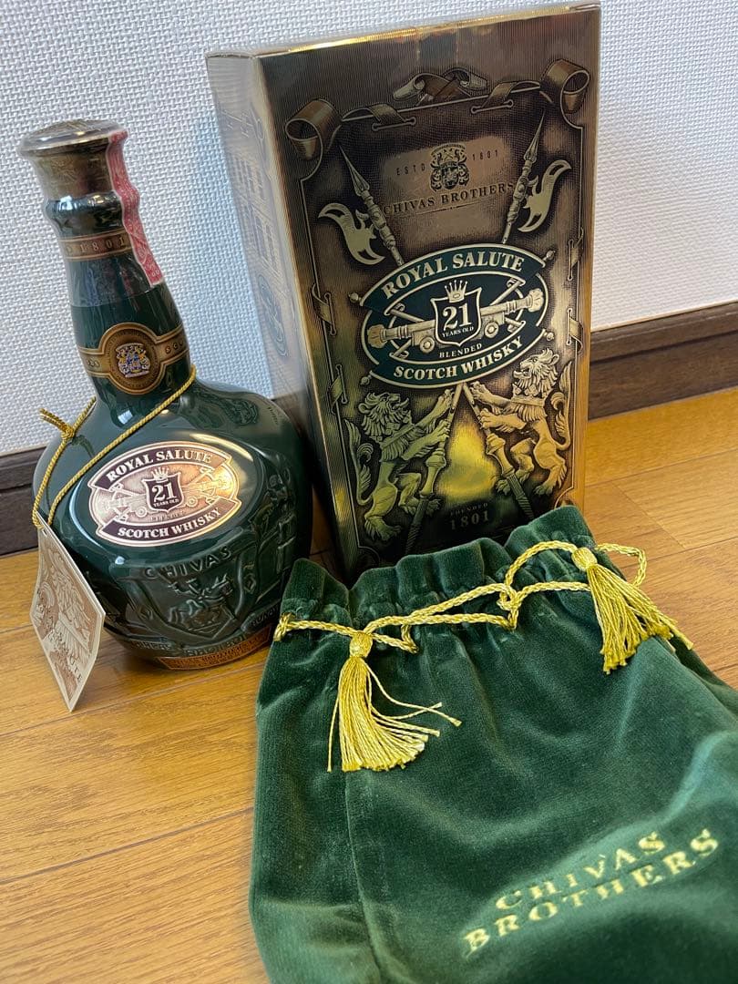 古酒] ロイヤルサルート 21年 緑陶器ボトル 巾着袋付き [未開封] ◇1