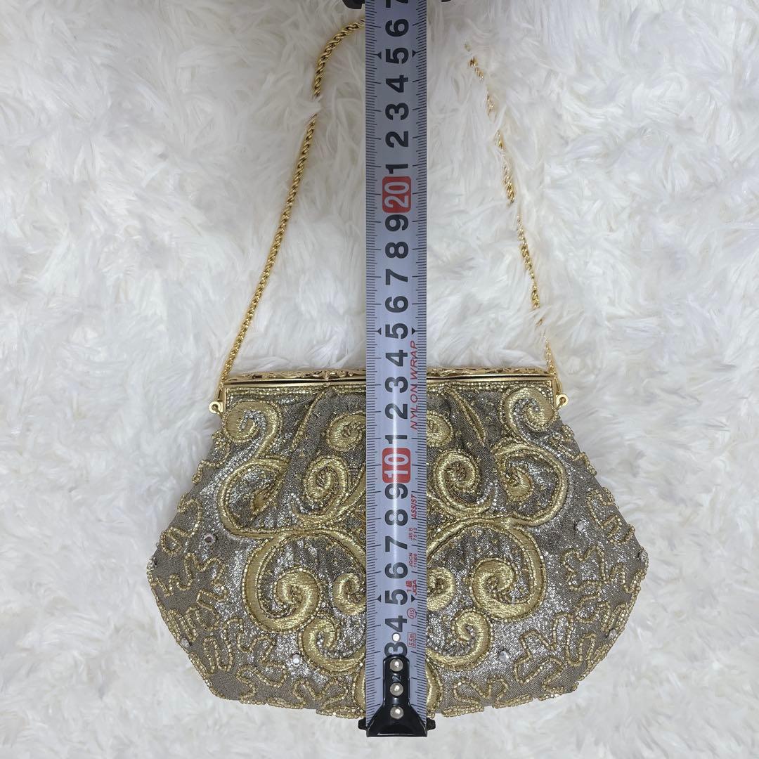 花井幸子　YUKIKO HANAI ビーズ刺繍 パーティーバッグ　美品