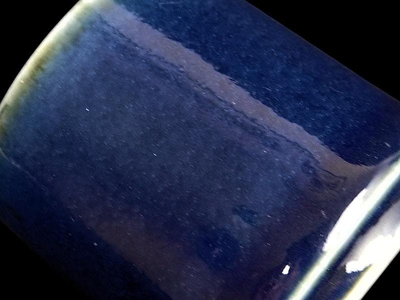 古伊万里　瑠璃色　のぞき　猪口　D312AS-CYk