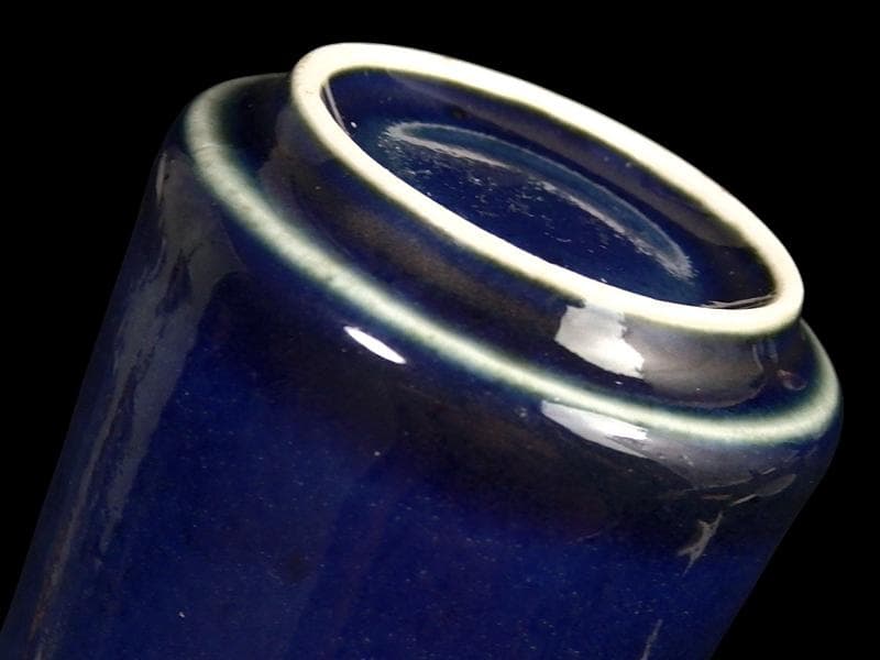 古伊万里　瑠璃色　のぞき　猪口　D312AS-CYk