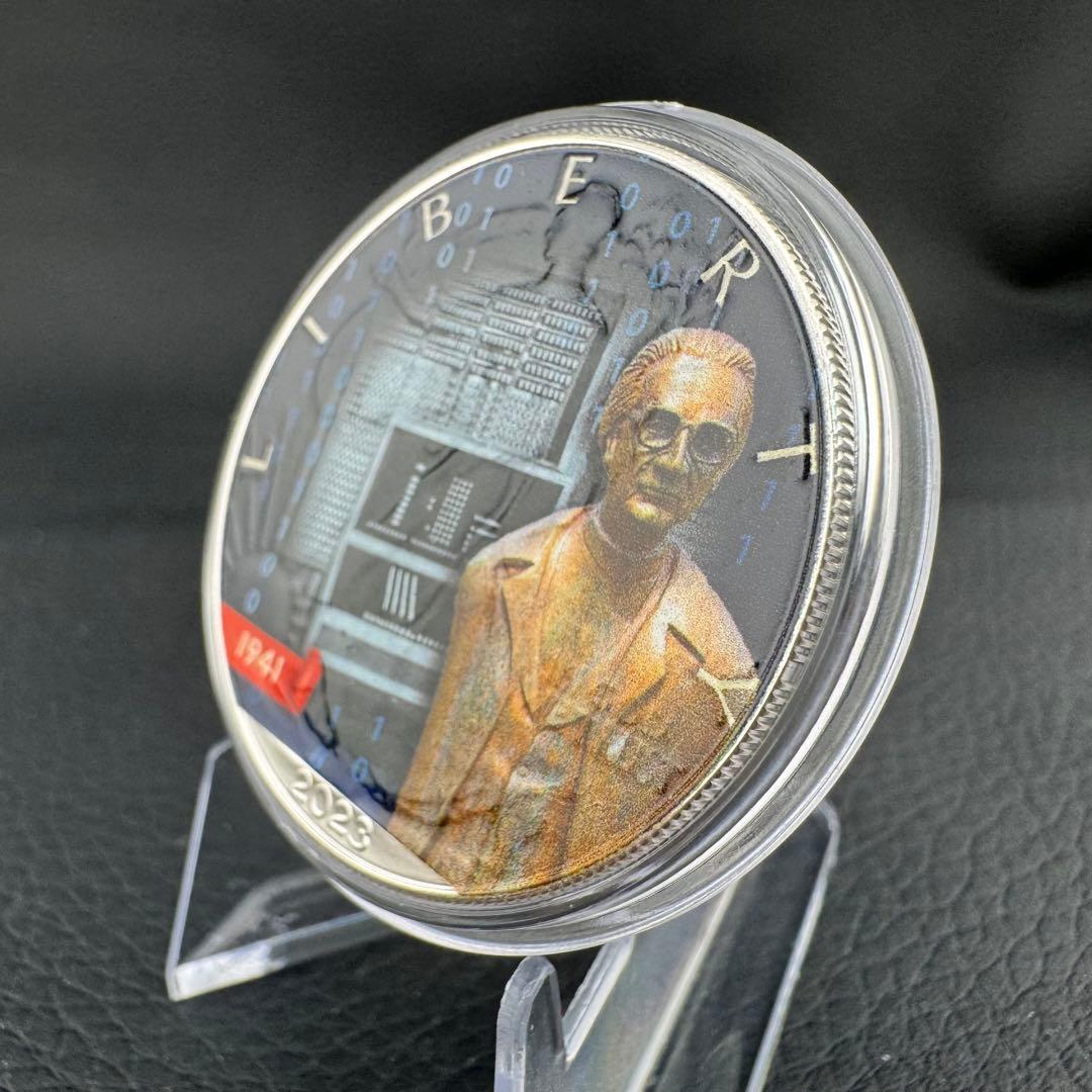 アメリカ イーグル 銀貨 発明:コンピュータ ※カラー銀貨 コイン