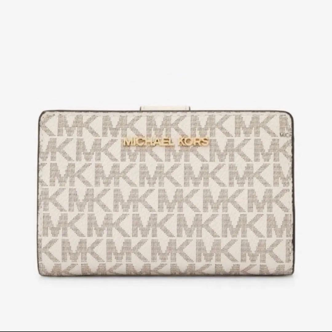 未使用】MICHAEL KORS マイケルコース二つ折り財布 アイボリー - メルカリ