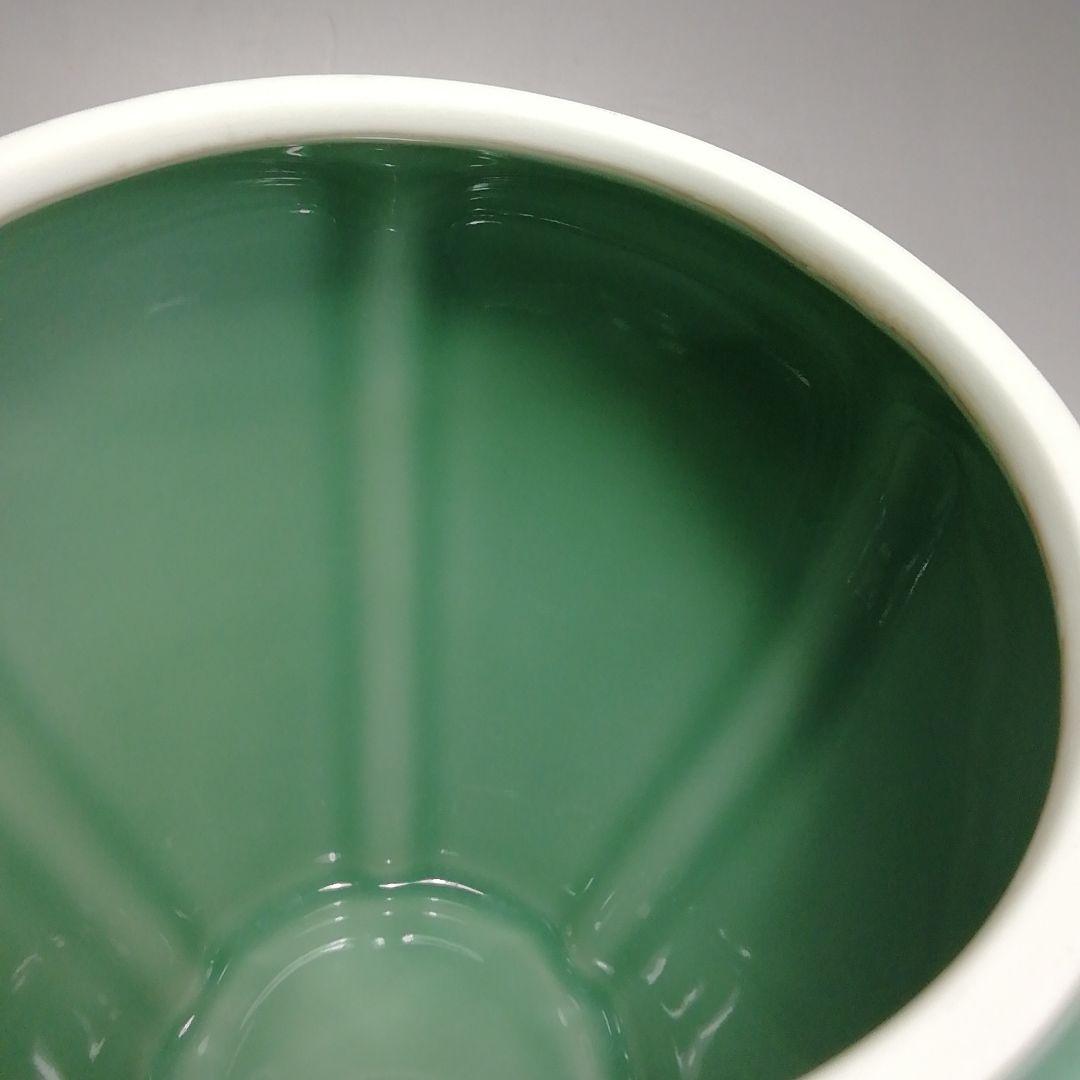 Ｓ４０１　水指　『高麗青磁　阿古陀形』『寿づか焼　清宝窯』『石崎英治作』　共箱