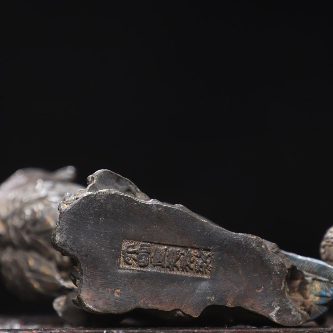 旧蔵　銅製　鹦鹉（インコ）／鷹意匠の香炉