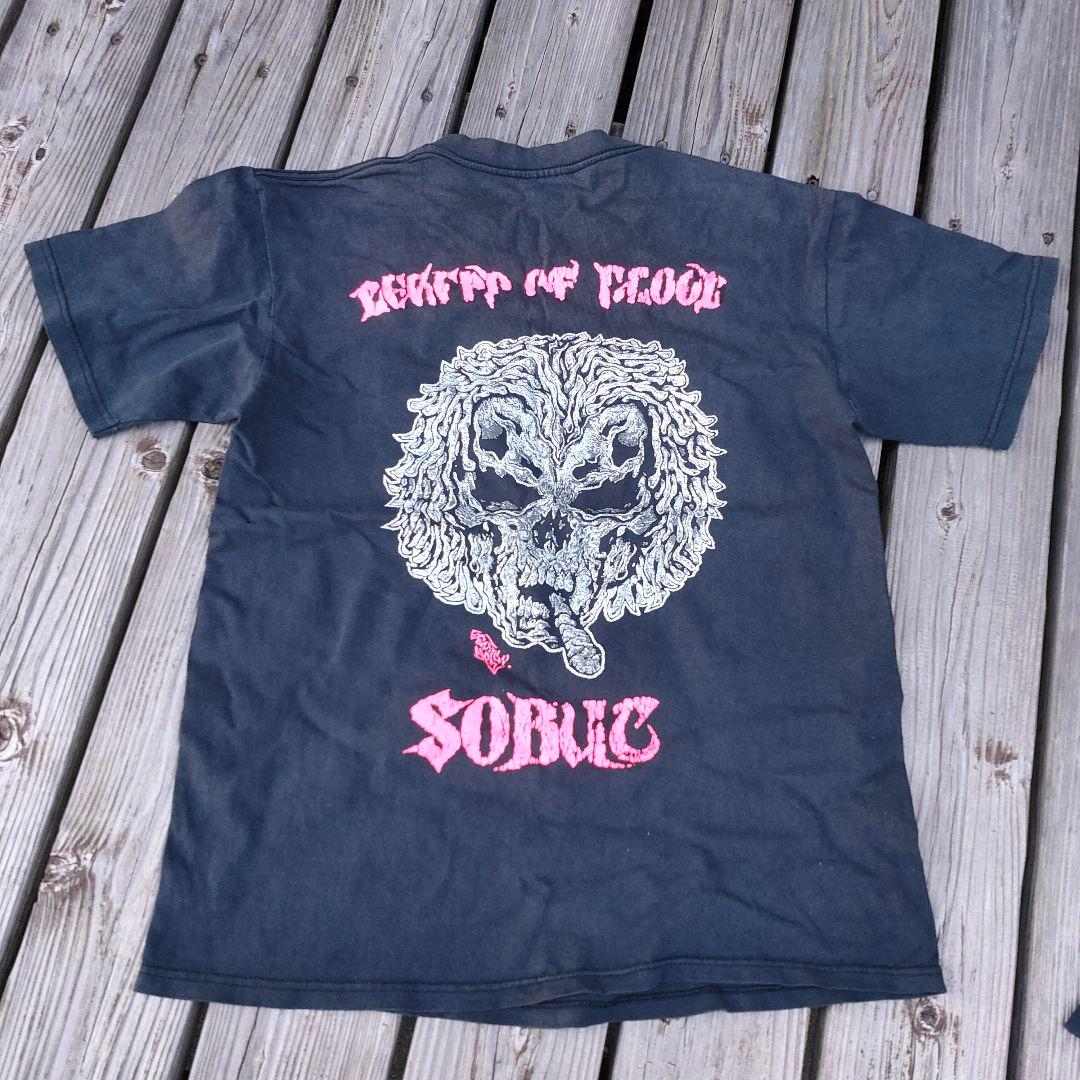 ビンテージBALZAC黒グラフィック、バンT made in USA、L美品 2025年