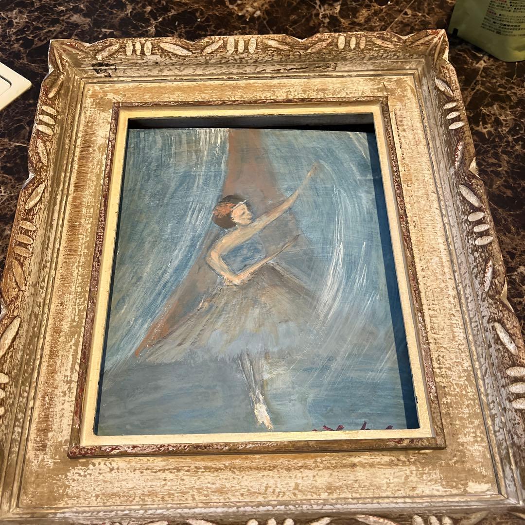 バレリーナの油彩画 額別27✖️24アクリル