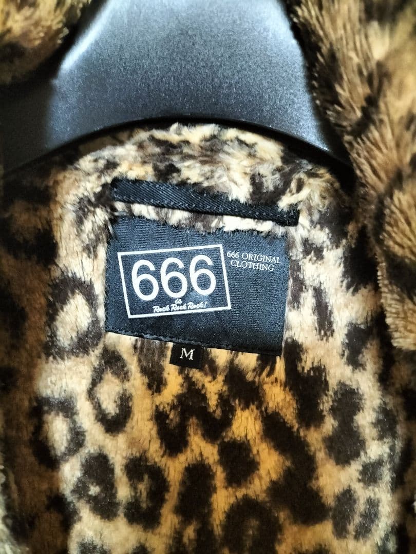 666 ブラックジャケット M レオパード柄
