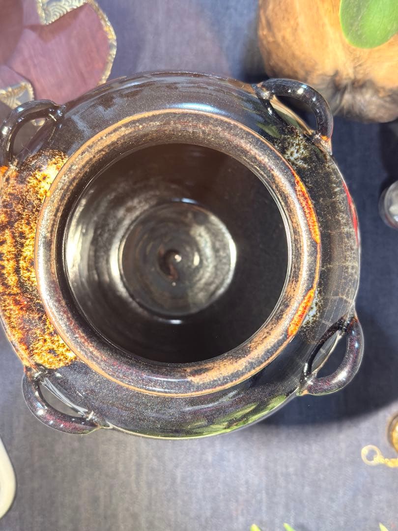 名工【加藤健】源九郎窯 志野茶入 飾壷 完品 網仕覆付 茶道具 時代