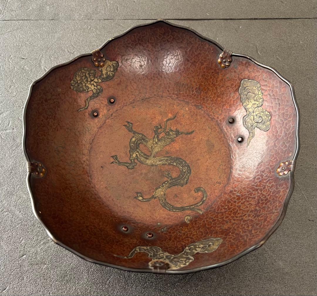 吉祥形銅蟲菓子器 銅製 龍 茶道具 金属工芸品 アンティーク - メルカリ